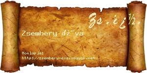 Zsembery Éva névjegykártya