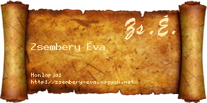 Zsembery Éva névjegykártya
