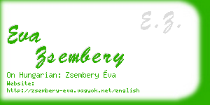eva zsembery business card