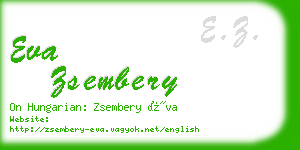 eva zsembery business card